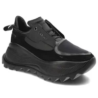 Sneakersy damskie - Czarne Sneakersy Carinii Wygodne Buty Damskie - miniaturka - grafika 1
