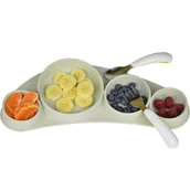 Miseczki i talerzyki dla dzieci - Koo-di Silikonowy talerz Tiny Tapas - Light Grey KD426/02 - miniaturka - grafika 1