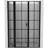 Ścianki i drzwi prysznicowe - Mexen Mist drzwi prysznicowe uchylne lewe 145 cm, czarna kratka, czarne - 8A4-145-001-70-77-L - miniaturka - grafika 1