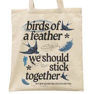Torby i wózki na zakupy - Torba bawełniana na zakupy 42x38 Billie Eilish Birds of a feather - miniaturka - grafika 1