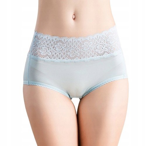Figi Jedwabne Niebieskie Wysoki Stan XL Mulberry 6A 19 Momme 100% Jedwab