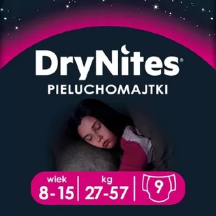 Huggies DryNites superchłonne majteczki na noc dla dziewczynek 8-15 lat, 9 szt. - Pieluchy - miniaturka - grafika 2