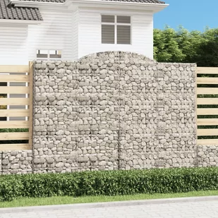 vidaXL Kosze gabionowe, 4 szt, 300x30x220/240 cm, galwanizowane żelazo - Pozostałe narzędzia ogrodowe - miniaturka - grafika 1