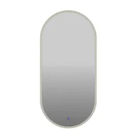 Lustra - Lustro owalne LED z poświatą i włącznikiem  - srebrne - 40/75 cm - miniaturka - grafika 1