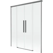 Parawany nawannowe - Mexen Rox parawan nawannowy 2-skrzydłowy rozsuwany 150 x 150 cm, transparent, gun metal - 8C9-150-002-95-00 - miniaturka - grafika 1