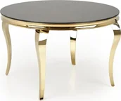 Stoły - Stół okrągły REGINALD 2 120x120 czarny/złoty HALMAR - miniaturka - grafika 1