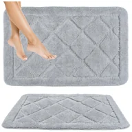 Dywaniki łazienkowe - DYWANIK ŁAZIENKOWY SZARY ANTYPOŚLIZGOWY MIĘKKI 40x60CM MOŻNA PRAĆ - miniaturka - grafika 1