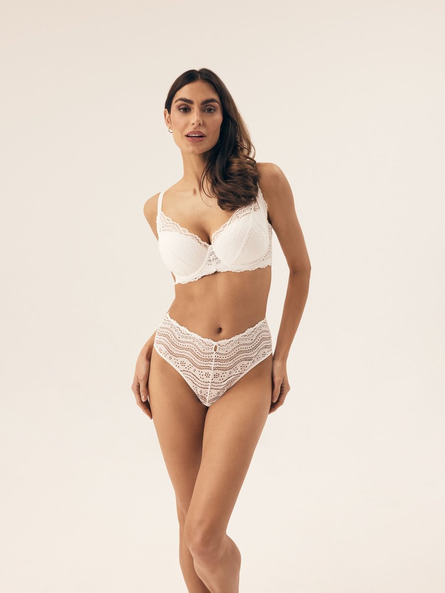 Majtki z wysokim stanem Bogna Esotiq biały M