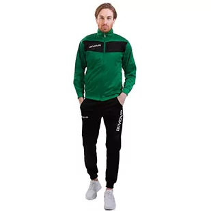 Givova Męski dres treningowy Visa, wielokolorowy (zielony/czarny), 4XL - Zestawy męskiej odzieży sportowej - miniaturka - grafika 1