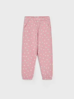 Spodnie i spodenki dla dziewczynek - Sinsay - Spodnie dresowe - różowy - grafika 1