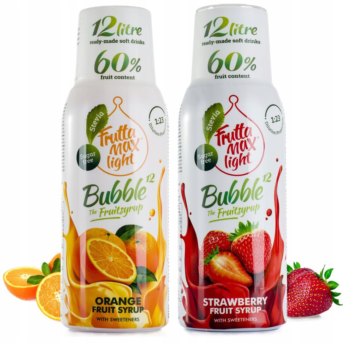 Zestaw 2 koncentratów FruttaMax Pomarańcza Truskawka Light