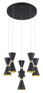 Maxlight Żyrandol Cornet P0331 czarna oprawa w nowoczesnym stylu P0331 - Lampy sufitowe - miniaturka - grafika 1
