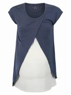 Koszule damskie - Damska koszulka do karmienia z krótkim rękawem niebieska Bellybutton Maternity, r.S - miniaturka - grafika 1