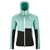 Kurtki i kamizelki sportowe damskie - Kurtka damska Ortovox Fleece Rib Hoody W Rozmiar: M / Kolor: jasnoniebieski - miniaturka - grafika 1