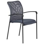 Fotele i krzesła biurowe - Krzesło konferencyjne do biura, hotelu lub restauracji na stelażu w kolorze czarnym HN-7501 - tapicerka w kolorze szarym - miniaturka - grafika 1