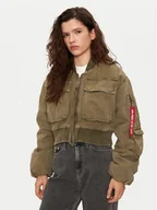 Kurtki damskie - Alpha Industries Kurtka bomber 148008 Zielony Regular Fit - miniaturka - grafika 1