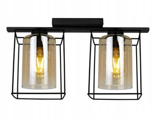 Lampa Sufitowa Wisząca Żyrandol Czarny Glamour Szklana Nowoczesna Loft Miód - Lampy sufitowe - miniaturka - grafika 1