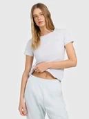 Koszulki i topy damskie - 4F T-shirt slim gładki damski - szary XXL - miniaturka - grafika 1