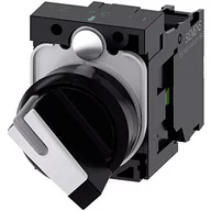 Inne akcesoria elektryczne - Siemens Przełącznik z możliwością podśw 22mm okrągły tworzywo czarny/biały kr pióro 2 poz o-i 3SU1100-2BF60-1BA0 3SU1100-2BF60-1BA0 - miniaturka - grafika 1