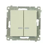 Wyłączniki światła i elektryczne - Simon Włącznik podwójny z podświetleniem 54 kremowy - miniaturka - grafika 1
