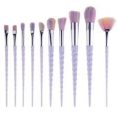 Pędzle do makijażu - Zestaw Pędzli Do Makijażu Jednorożec Unicorn 10szt - miniaturka - grafika 1