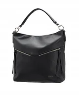 Torebki damskie - Torebka Damska Worek Na Ramię Duża Mieści A4 PUCCINI Czarna BML041D-1 - miniaturka - grafika 1