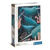 Puzzle - Clementoni Puzzle 500 elementów. HQ Fantastic Animals Narwhal - miniaturka - grafika 1