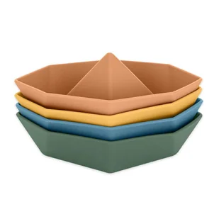 Zabawki kąpielowe silikonowe Ships 4 szt. 6m+ PETITE&MARS - Grzechotki dla dzieci - miniaturka - grafika 1