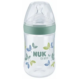 Nuk Butelka For Nature z silikonowym smoczkiem rozm. M, 6 otworów, 0-6 mies., z kontrolą temperatury 260 ml - Butelki dla niemowląt - miniaturka - grafika 1