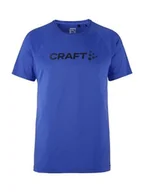 Koszulki męskie - Craft CORE Essence Logo Tee, męska koszulka sportowa, rozmiar L, odzież sportowa dla mężczyzn z poliestru pochodzącego z recyklingu, zakrzywione szwy boczne, szybkoschnąca koszulka męska, koszulka - miniaturka - grafika 1