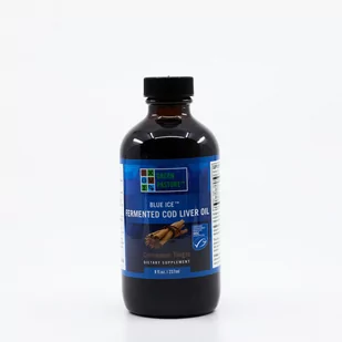 Green Pasture, Blue Ice, fermentowany olej z wątroby dorsza + cynamon, 237 ml - Witaminy i minerały - miniaturka - grafika 1