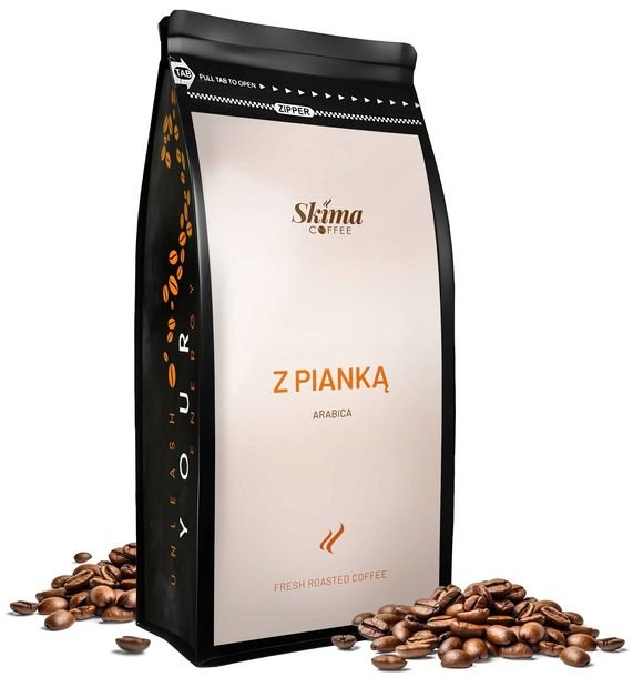 Kawa ziarnista 1kg ”Z PIANKĄ” 100% ARABICA Świeżo Palona do ekspresu+GRATIS