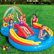 Baseny ogrodowe - Intex Dmuchany basen Rainbow Ring Play Center, 297x193x135 cm, 57453NP - miniaturka - grafika 1