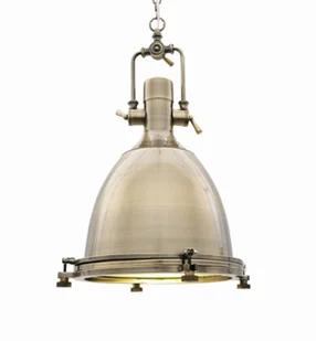 Lumina Deco Lampa Wisząca Loft Mosiężna Alcantare - Lampy sufitowe - miniaturka - grafika 1