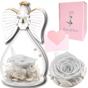Anioł stróż z wieczną różą - Sztuczne kwiaty - miniaturka - grafika 1