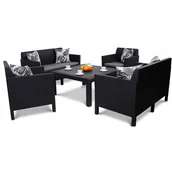 Meble ogrodowe - Zestaw mebli ogrodowych Orlando Fiesta Family Allibert grafit/szary BK-001240 - miniaturka - grafika 1