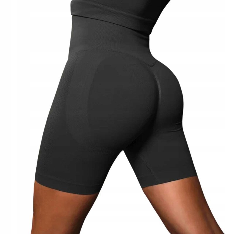 Kolarki Damskie Legginsy Krótkie Push Up Gładkie Bez Wzoru Do Ćwiczeń Lato