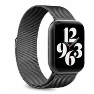 Akcesoria do smartwatchy - PURO Milanese Magnetic Band - Pasek ze stali nierdzewnej do Apple Watch 38/40/41 mm (czarny) AW40MILANESEBLK - miniaturka - grafika 1