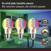 Żarówki LED - Paulmann LED ZigBee E27 6,3W RGBW złota 3szt. - miniaturka - grafika 1