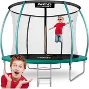 Trampoliny - Neo-sport Trampolina ogrodowa 10ft/312cm z siatką, profilowanymi słupkami i drabinką - miniaturka - grafika 1