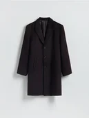 Płaszcze damskie - Reserved - Długi płaszcz z wełną - mahoniowy - miniaturka - grafika 1