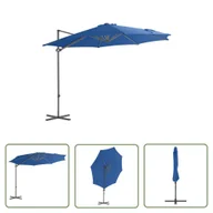 Parasole ogrodowe - The Living Store Parasol wiszący ze stalowym słupkiem - 300 cm - niebieski - Parasol Wiszący - miniaturka - grafika 1