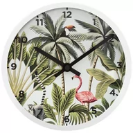 Zegary - Atmosphera Zegar ścienny TROPIC z motywem tropikalnym 22 cm 167069-flamingo - miniaturka - grafika 1