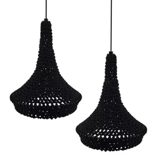 Wisząca lampa hampton Mahaka 5173 Shilo bawełna do jadalni czarny - Lampy sufitowe - miniaturka - grafika 1