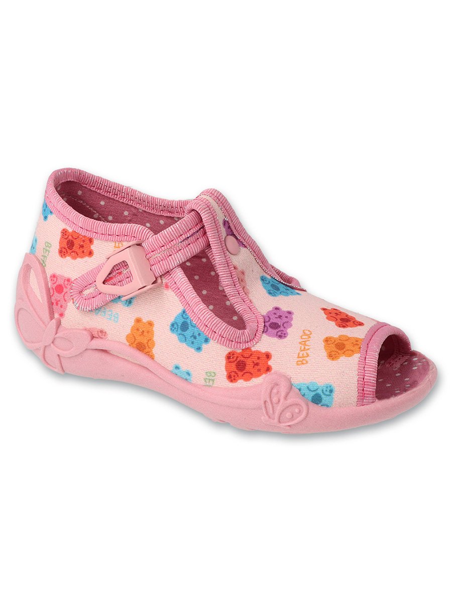Dziewczęce kapcie kolorowe misie różowe Befado r.24