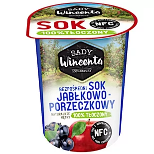 Sady Wincenta Sok w Kubku o smaku Jabłkowo-Porzeczkowy 100 Procent Tłoczony - Soki i napoje niegazowane - miniaturka - grafika 1