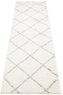 Wycieraczki - Kremowo-szary chodnik włochacz w kratkę R9-P58 - miniaturka - grafika 1
