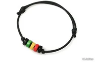 Bransoletki - BRANSOLETKA BLACK RASTA emo kolor czarny kolor czerwony drewno koraliki kolor zielony (ar792) - miniaturka - grafika 1