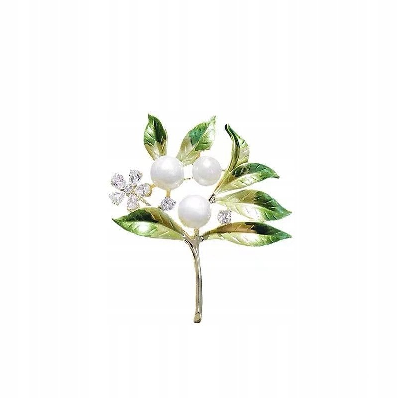 ekskluzywna BROSZKA ozdoba do ubrań DRZEWKO cyrkonie elegancka BIŻUTERIA