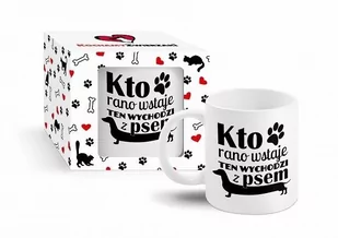 BGTech Kubek 300ml Kochamy Zwierzaki Kto rano wstaje ten wychodzi z psem 001-00/OP-161-027/PL-6357 - Kubki - miniaturka - grafika 1
